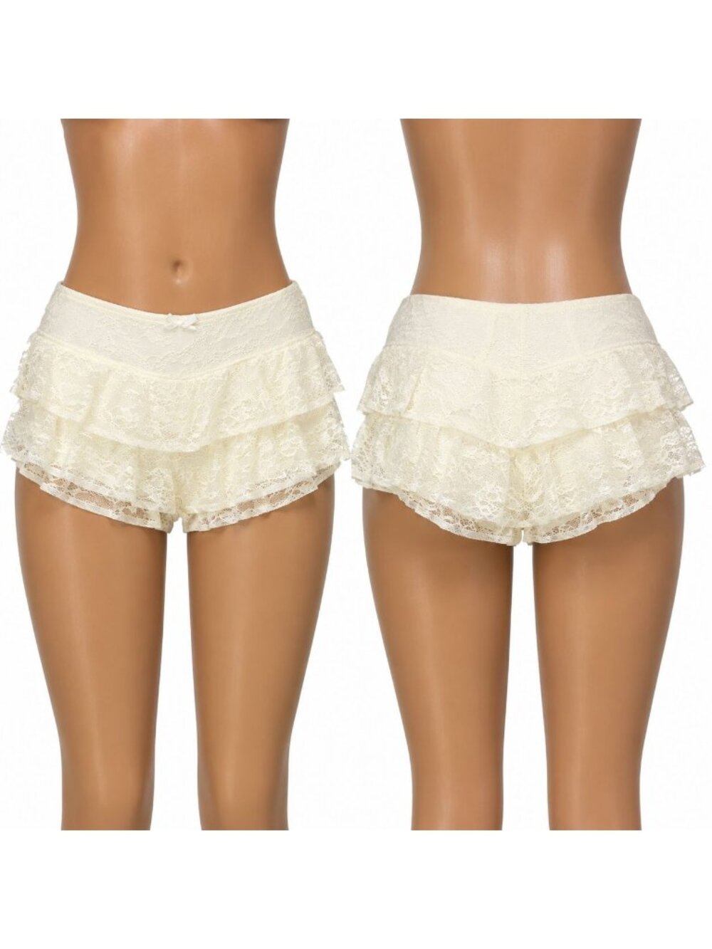 Wild Fable Lace Ivory Frilly Shorts XL Feminine Layered Design